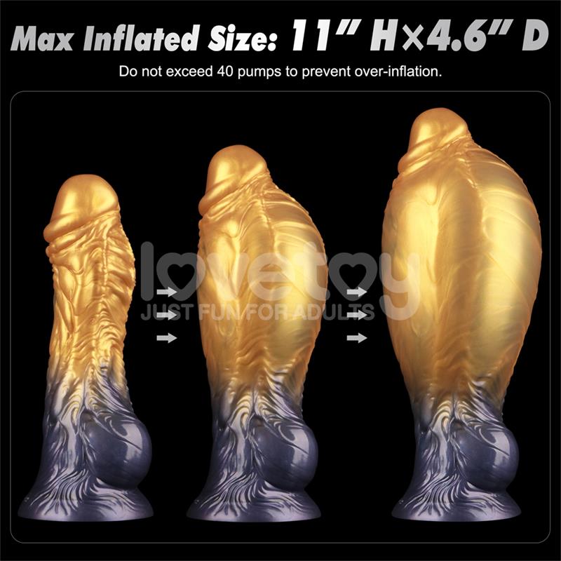 DILDO INSUFLÁVEL SILICONE DUPLA DENSIDADE 8"