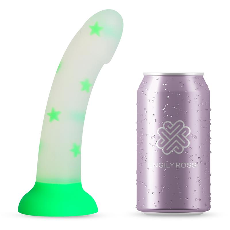 DILDO QUE BRILHA NO ESCURO CONFETTI STAR 17 CM