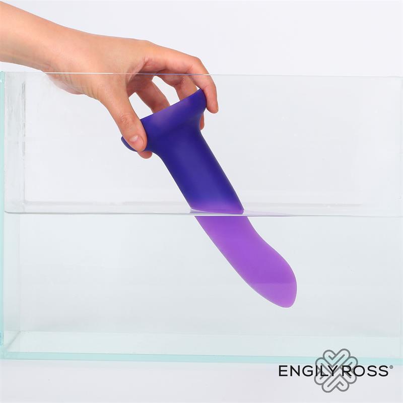 DILDO  COM VIBRAÇÃO QUE MUDA DE COR LILÁS A ROSA TAM. S - 14CM