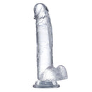 DILDO REALISTA COM TESTICULOS CRYSTAL GLAZED 18 CM