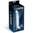 DILDO REALISTA COM TESTICULOS CRYSTAL GLAZED 22 CM