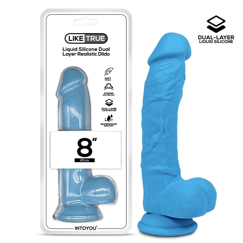 DILDO REALISTICO LIKETRUE DE SILICONE LÍQUIDO 8"