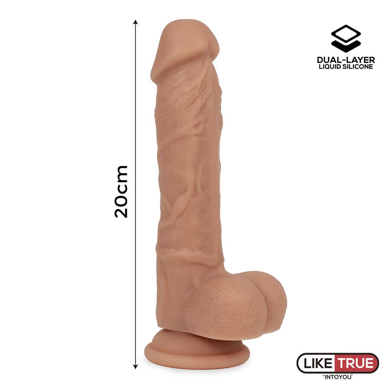 DILDO REALISTICO LIKETRUE DE SILICONE LÍQUIDO 8"