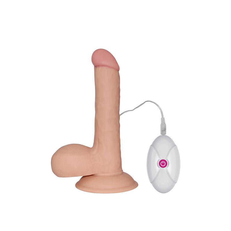 DILDO ULTRA MACIO COM VIBRAÇÃO 7,5" NATURAL