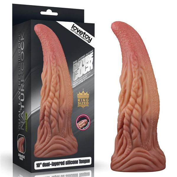 DILDO LÍNGUA DUAL LAYER 10"