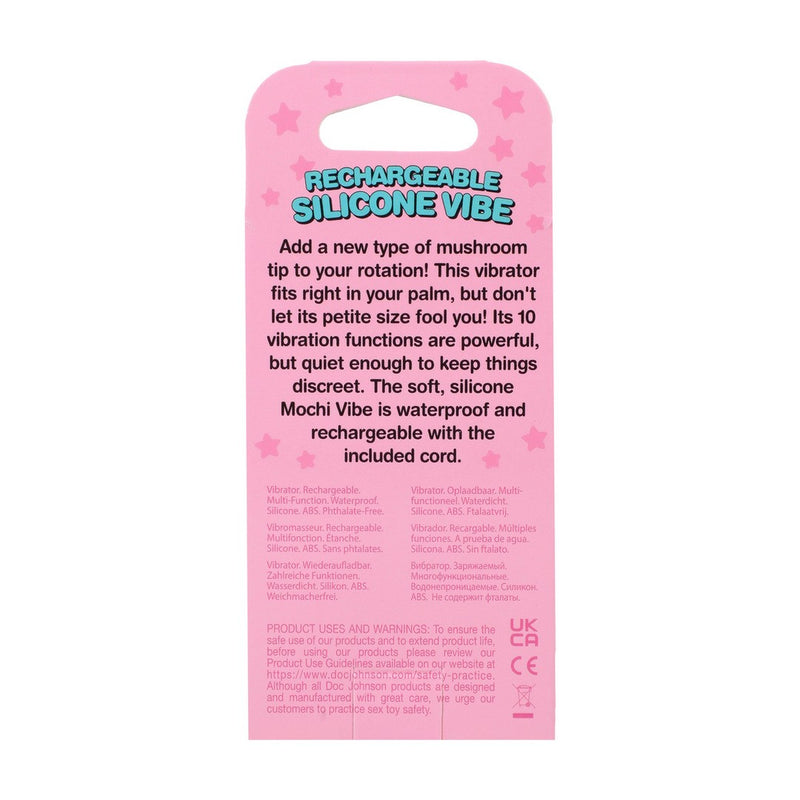 VIBRADOR EM SILICONE RECARREGÁVEL COGUMELO MOCHI ULTRASKYN  DOC JOHNSON