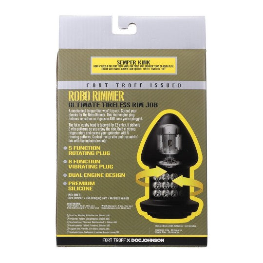 PLUG COM VIBRAÇÃO ROBO RIMMER X - PRETO DOC JOHNSON