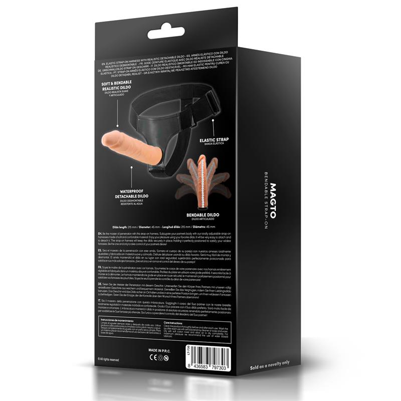 ARNÊS COM DILDO REALISTA ARTICULADO LATETOBED MAGTO