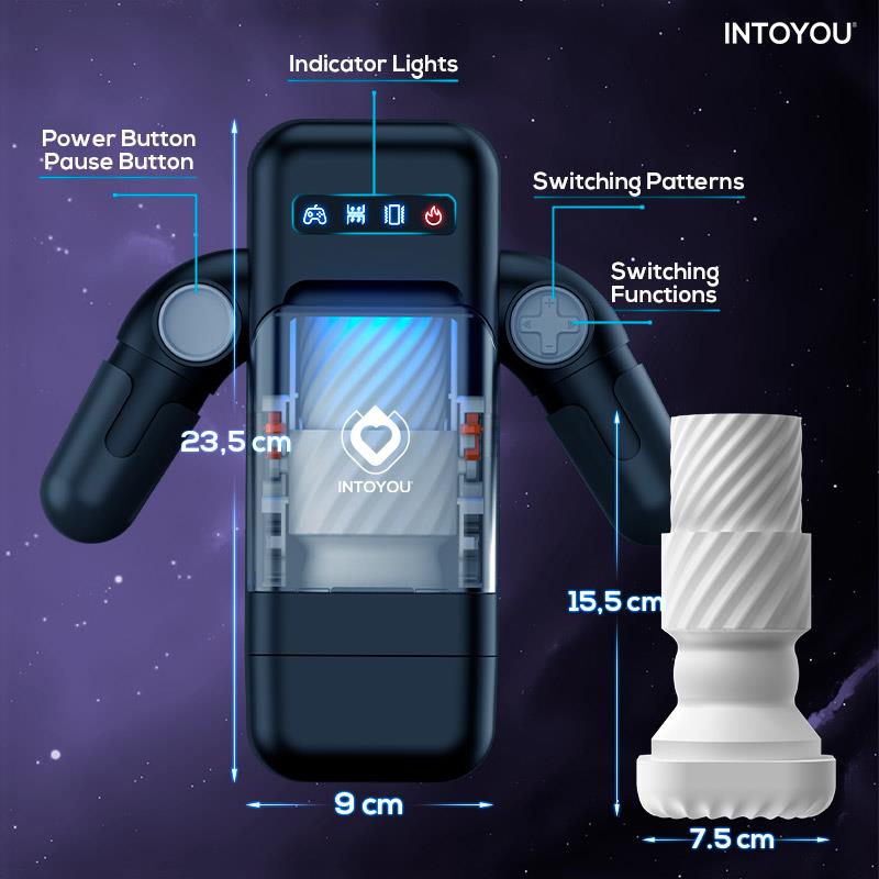 ELON SMART MASTURBADOR COM FUNÇÃO PARA CIMA E PARA BAIXO, CALOR, VIBRAÇÃO E SUPORTE MÓVEL