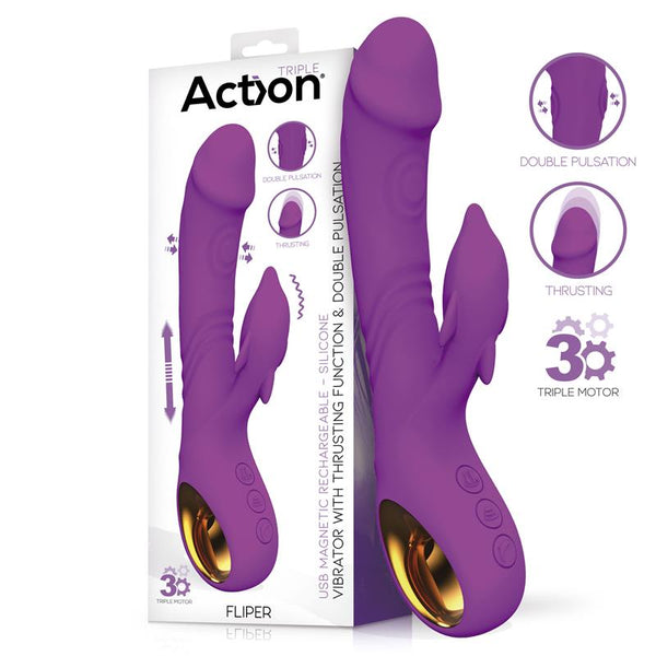 VIBRADOR FLIPER COM IMPULSO E DUPLA PULSAÇÃO 3 MOTORES