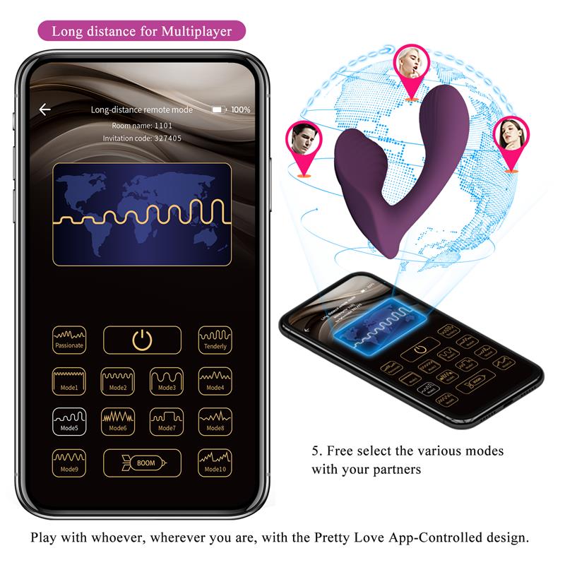 PRETTYLOVE FRANZ VIBRADOR COM ESTIMULADOR DE CUECA E APP