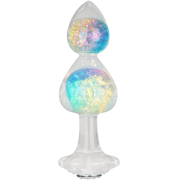 PLUG ANAL GEMORIA EM SILICONE COM ESFERAS DE CRISTAL