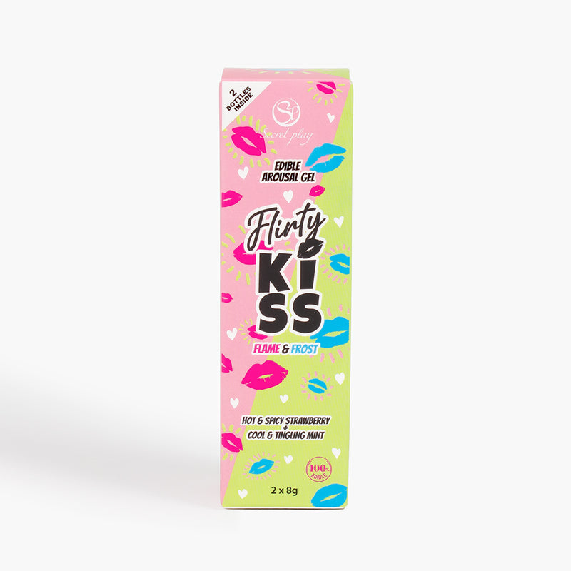 GEL EXCITANTE COMESTÍVEL FLIRTY KISS - MORANGO E HORTELÃ 16G