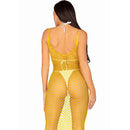 VESTIDO LONGO EM REDE TAM. ÚNICO