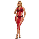 VESTIDO LONGO RED FISHNET TAM. ÚNICO