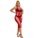 VESTIDO LONGO RED FISHNET TAM. ÚNICO