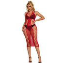 VESTIDO LONGO RED FISHNET TAM. ÚNICO