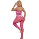 CATSUIT ROSA EM REDE TAM. ÚNICO