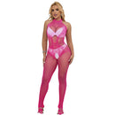 CATSUIT ROSA EM REDE TAM. ÚNICO