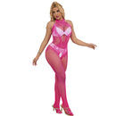 CATSUIT ROSA EM REDE TAM. ÚNICO
