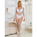 CATSUIT BRANCO EM REDE COM BRILHANTES TAM. ÚNICO