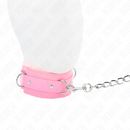 COLEIRA COM PELO COM TRELA ROSA