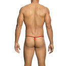 TANGA FIO DENTAL TRANSPARENTE VERMELHA