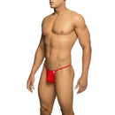 TANGA FIO DENTAL TRANSPARENTE VERMELHA