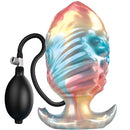 PLUG INSUFLÁVEL DE SILICONE FANTASIA TRICOLOR LEVIATHAN DE ÉBANO 18 CM
