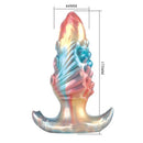 PLUG INSUFLÁVEL DE SILICONE FANTASIA TRICOLOR LEVIATHAN DE ÉBANO 18 CM