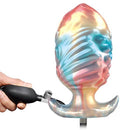 PLUG INSUFLÁVEL DE SILICONE FANTASIA TRICOLOR LEVIATHAN DE ÉBANO 18 CM