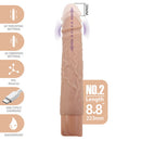 KESSLER DILDO VIBRATÓRIO REALISTA COM IMPULSO E VIBRAÇÃO USB
