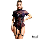 ARNÊS CORPORAL IVETTE EM COURO VEGAN TAM. ÚNICO