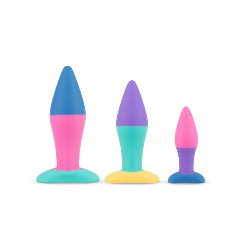 CONJUNTO DE 3 PLUGS ANAIS COLORIDOS