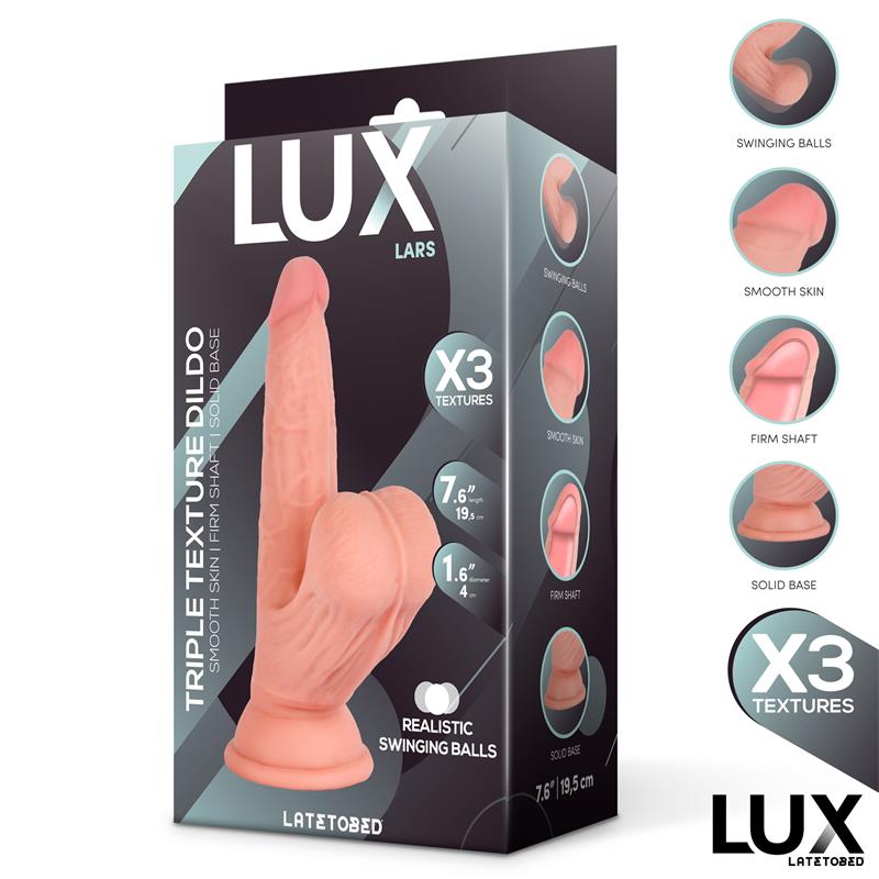 DILDO MAX TRIPLA DENSIDADE COM TESTÍCULOS 7.3"