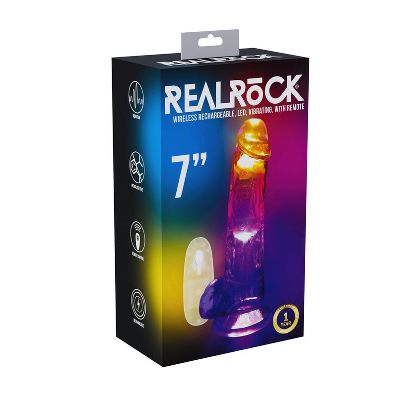 VIBRADOR TRANSPARENTE COM LED 7" / 18 CM