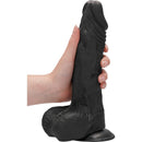 DILDO REALISTICO COM TESTÍCULOS PRETO 9 - 23,7CM