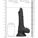 DILDO REALISTICO COM TESTÍCULOS PRETO 9 - 23,7CM