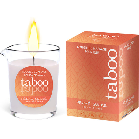 VELA DE MASSAGEM TABOO PARA MULHER PÊSSEGO DOCE 60GR