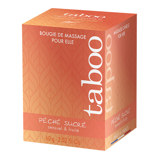 VELA DE MASSAGEM TABOO PARA MULHER PÊSSEGO DOCE 60GR