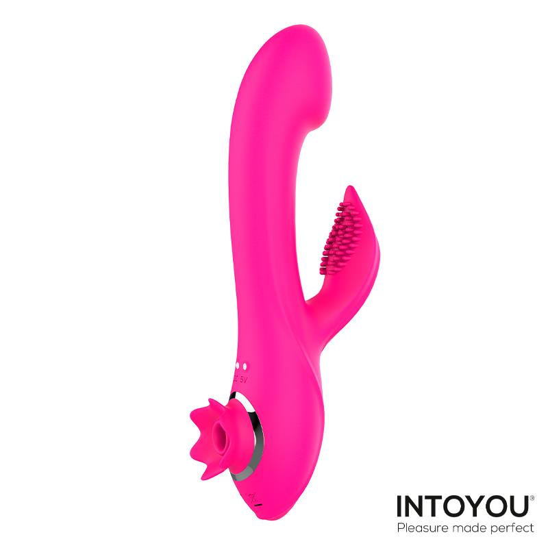 VIBRADOR MAGNOLIAPINK 3 EM 1 COM ESTIMULADOR DE CLITÓRIS E SUCÇÃO