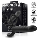 DILDO PARA DUPLA PENETRAÇÃO MAGNOR COM ESTIMULAÇÃO DE TESTÍCULOS