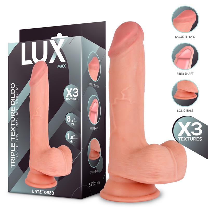 DILDO MAX TRIPLA DENSIDADE COM TESTÍCULOS 8.2"