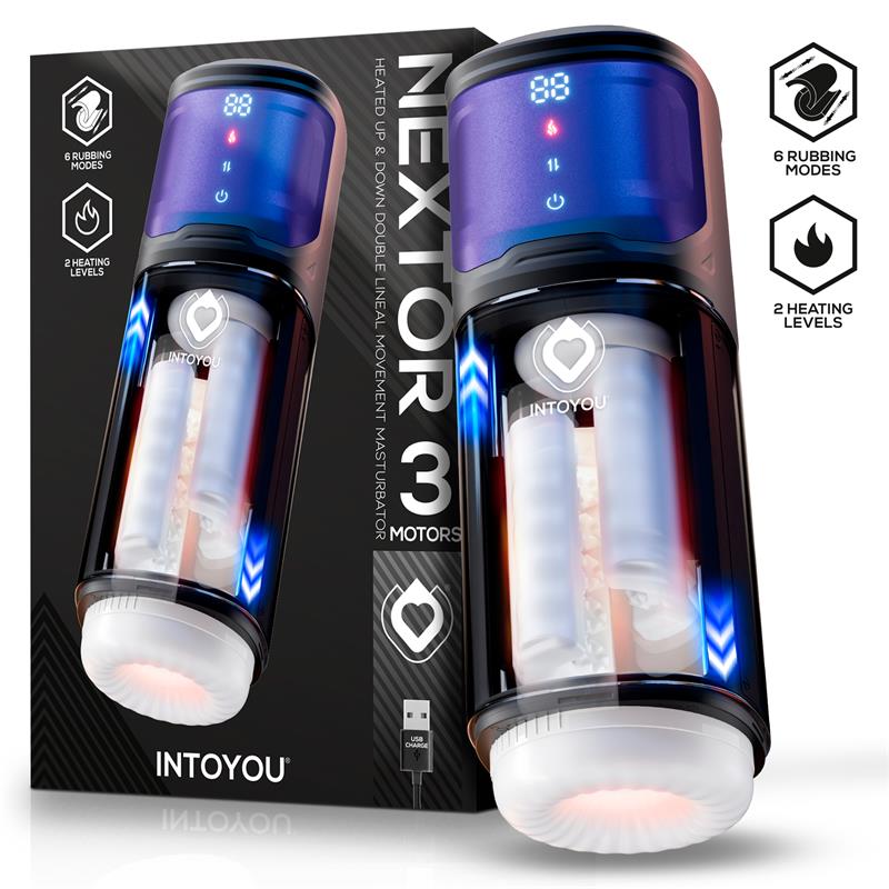 NEXTOR MASTURBADOR AUTOMÁTICO AVANÇADO COM FUNÇÃO DE CALOR E FRICÇÃO USB