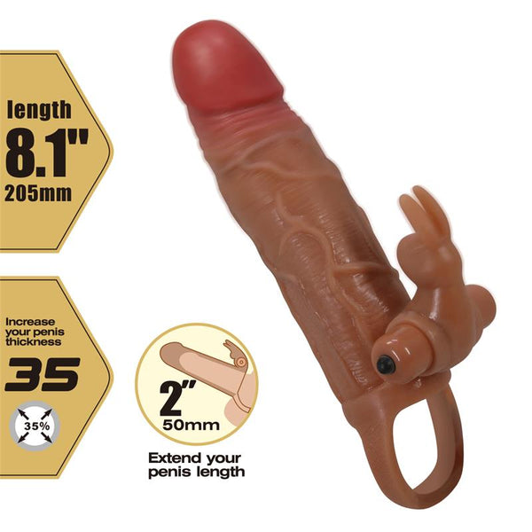 MANGA DE PÉNIS PRETTYLOVE MAN COM VIBRAÇÃO + 5CM
