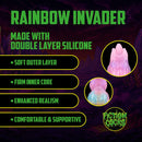 DILDO MONSTER EM SILICONE RAINBOW INVADER RAINBOW OUCH!