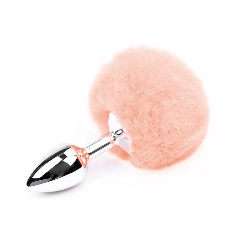 PLUG ANAL METÁLICO COM POMPOM COELHINHO