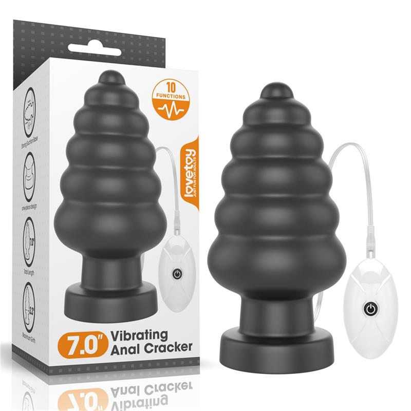 PLUG ANAL COM VIBRAÇÃO KING SIZED 7" BLACK