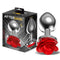 PLUG ANAL DE METAL COM ROSA VERMELHA