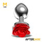 PLUG ANAL DE METAL COM ROSA VERMELHA